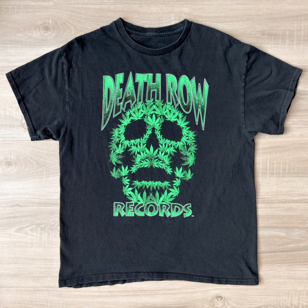 Death Row Records Graphic Tee Black Rap Hip Hop Vintage Style T Shirt Large